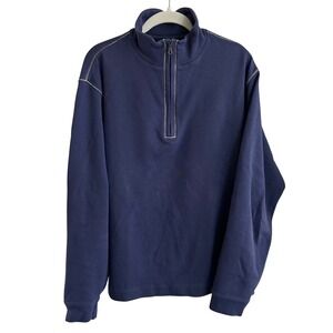 Scott Barber Mens Purple Pima Cotton 1/4 Zip Pullover LARGE Soft Natural Classic
